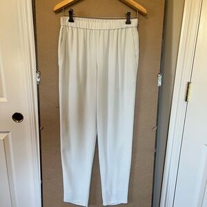 Eileen Fisher Off-White Silk Trousers